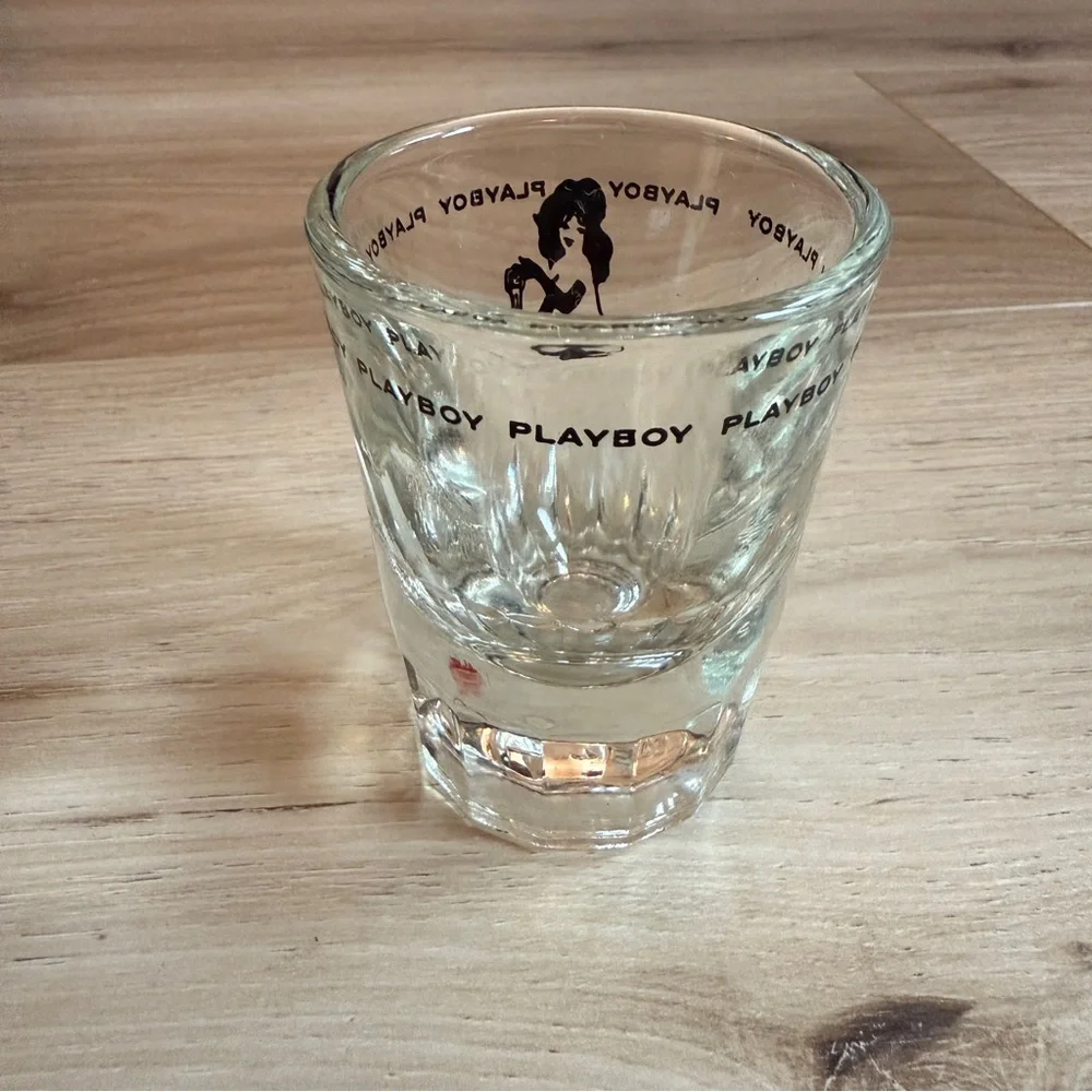 PLAYBOY Clear Shot Glass‎ with Black Silhouette